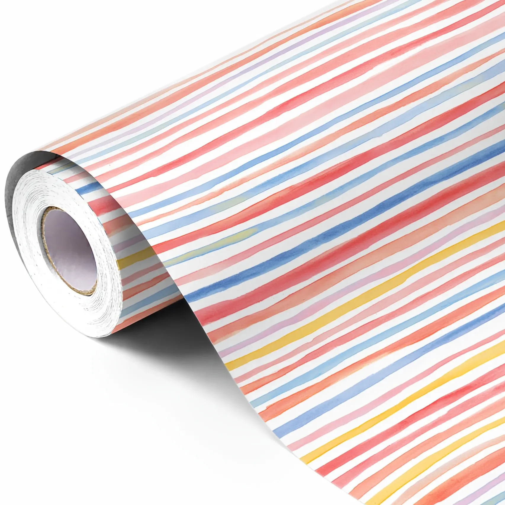 CartoRainbow Stripe Wrapping Paper Roll, Soft Pastel Red Blue Yellow Pink Striped Gift Wrap, Multicolor Horizontal Line Decorative Paper For Birthday, Baby Shower, Easter, Christmas Holiday Presents 58*23inch
