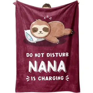 Mother's Day Gift Funny Nana Gifts, Nana is Charging Sloth Blanket, Nana Birthday Gifts, Gifts for Nana from Grandkids, Present for Nana Christmas Mothers Day, Super Soft Throws Blankets for Nana, Mother's Day Parents's Day Gift, Perfect Home Decor
