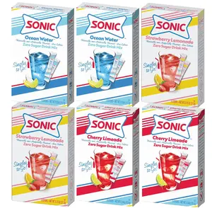 Sonic Singles To Go Variety Pack, 6 Boxes, 3 Flavors Ocean Water, Cherry Limeade & Strawberry Lemonade, Convenient Powder Drink Mix On-the-Go Beverage