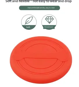 Dog Frisbee Golden Hair Border Collie Training Dog Practice Pet Toys Bite Resistant Soft Rubber Frisbee Can Float