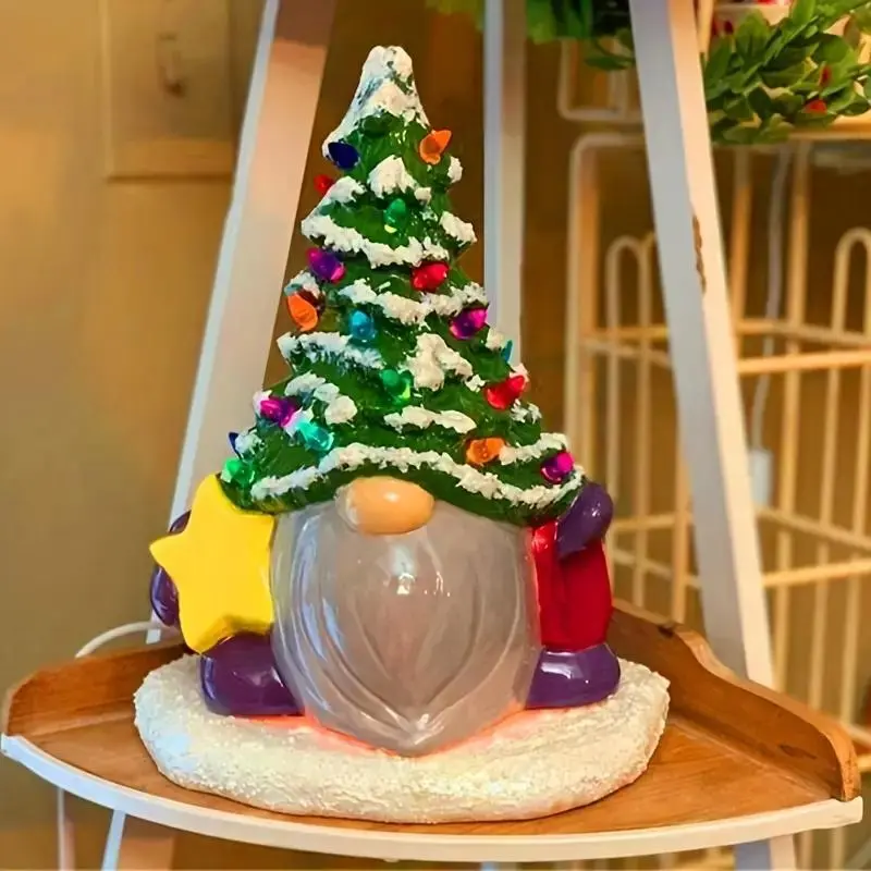 Resin Dwarf Christmas Tree Statue, Creative Miniature Tabletop Decoration, Latest Christmas Decoration Craft, Perfect Holiday Gift Idea