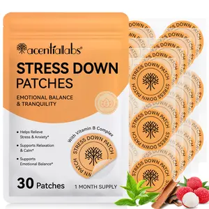 Acentiallabs Stress Relief Patches 30pcs, Promotes Relaxation and Emotional Balance, Keeps Mind Clear, Absorbs Nutrients Through Skin, Lychee Fruit Extract