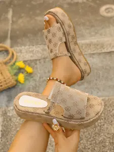 Women's Summer Slide Sandals, Boho Style Sandals, Comfortable Open-toe Beach Sandals, Non-slip Casual Walking Shoes for Vacation, Perfect for Women