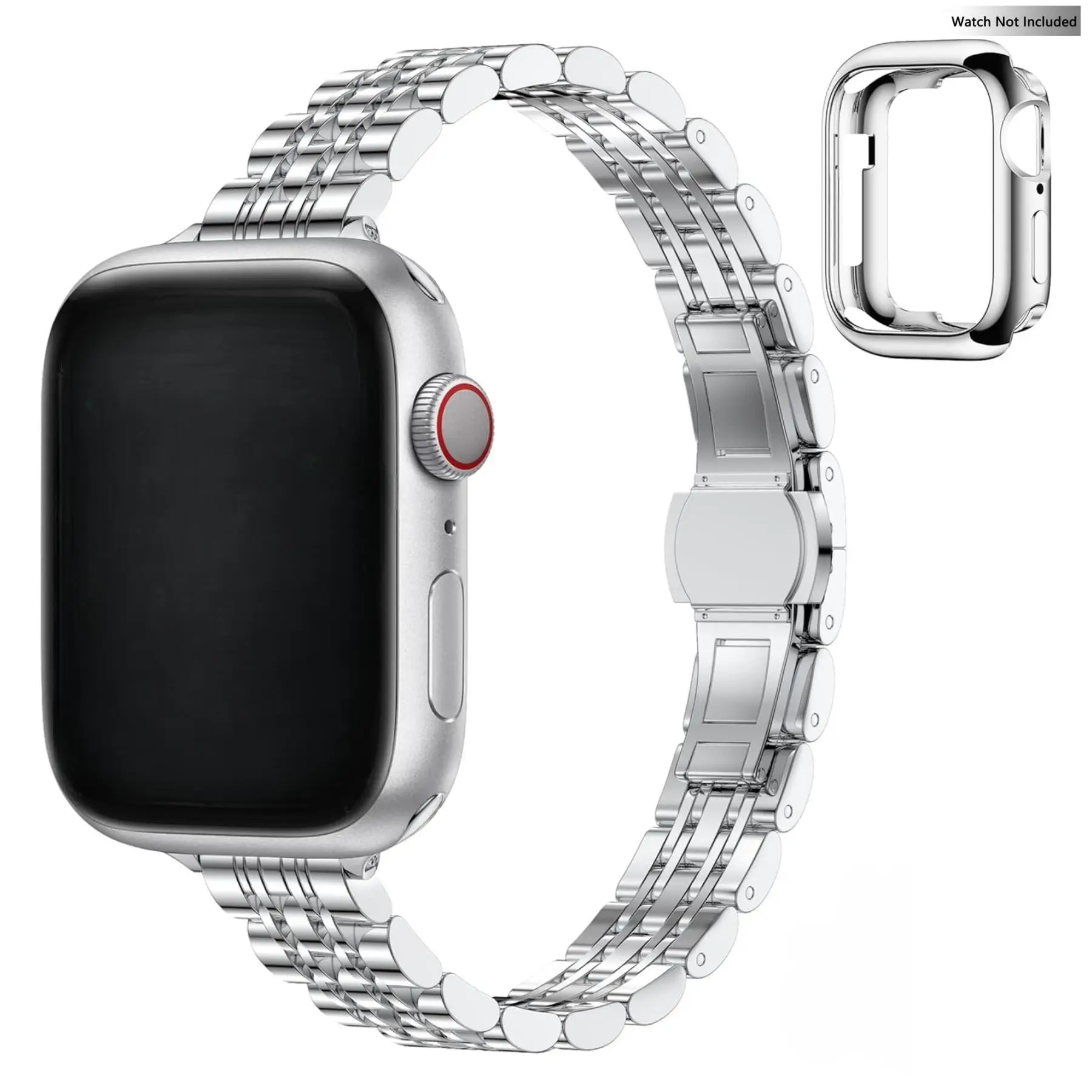 Durable Metal Watch Band & Case & Tool Set, 1 Set Replacement Watch Band & Protective Case & Tool, Watch Accessories Compatible with iWatch Series 9 8