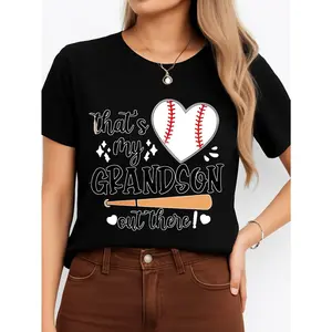 Baseball Grandson T Shirt Black Family Pride Game Day Personalized Unisex Top Summer Comfortable Breathable Short Sleeve Tee Fits Any Outfit Made In Usa