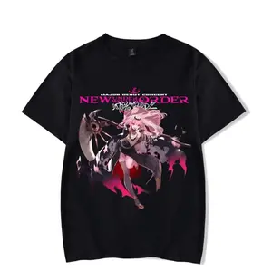 Mori Calliope Merch T-shirt Fashionable Printed Short Sleeved Top Fan Commemorative Clothing 081