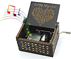 Can't Help Falling in Love Wood Music Box sunshine music Carousel Music Mini Sewing Machine Music Box Decor
