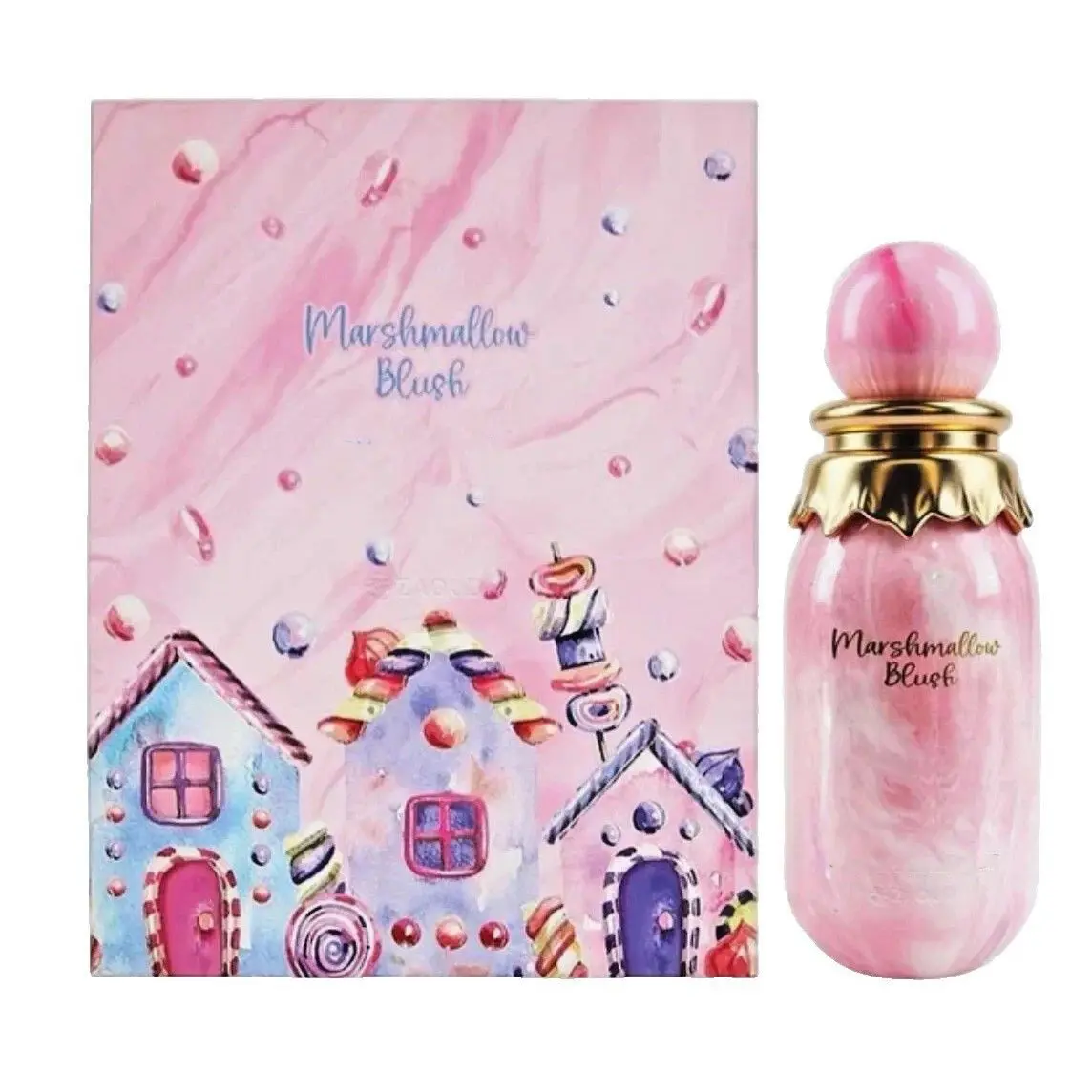 Marshmallow Blush Eau de Parfum 100ml - Marshmallow & Strawberry, Cotton Candy & Vanilla Scent,Floral Sweet Long Lasting Perfume,Gourmand Floral Sweet Long Lasting EDP Spray for Women, Luxurious Everyday Wear Fragrance,Perfume for women