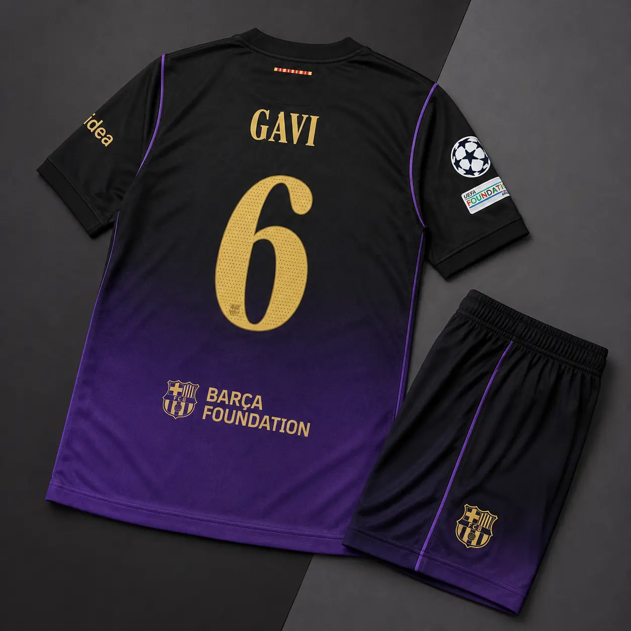 Unisex Purple Personalized Barcelona #6 Away Stadium Soccer Jersey, 2026-27 Away Shirt Football Shirt, Breathable Fan Style
