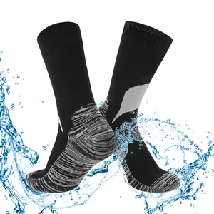 All-Weather Waterproof Breathable Socks - 3-Layer Water Resistant Crew Socks for Hiking, Cycling, Camping, Fishing and Skiing, Comfortable and Dry for Long Time Use