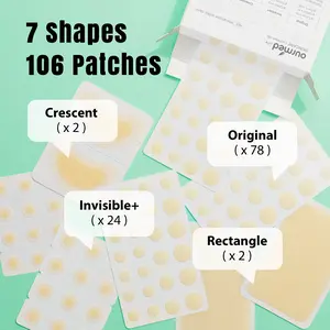 Ourmed Life Hydrocolloid Pimple Patches for Face (106/212 Count, 7 Shapes) – Invisible Acne Patches with Salicylic Acid, Tea Tree Oil & Centella, Ultra‑Thin Zit Stickers for Overnight Spot Treatment