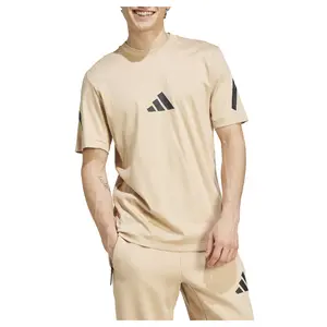 adidas Mens Z.N.E. Crew Neck Short Sleeve Training Casual Tops Casual - Beige