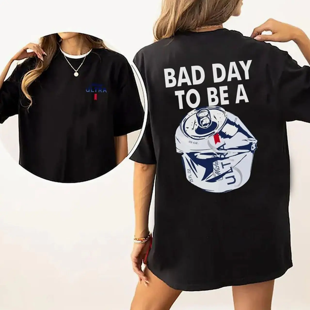 Bad Day To Be A Michelob Ultra T-shirt, Beer Drinking T-Shirt Unisex, Cotton Fabric Tshirt, Printed Women's Tops, Casual Womenswear Top
