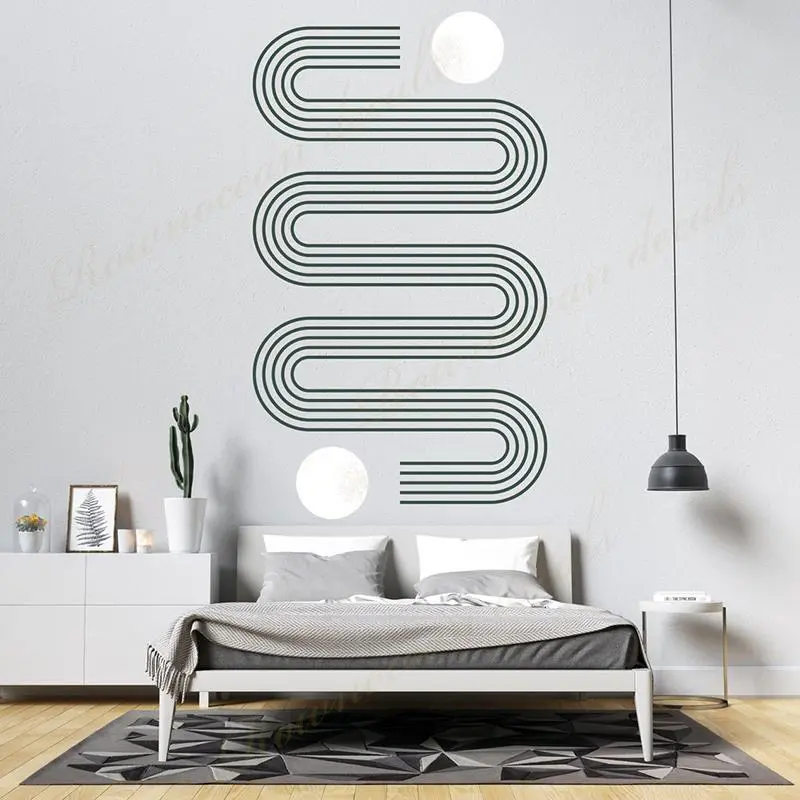Abstract Bohemian Geometric Half Arch Rainbow Wall Decals Vinyl Home Decor Living Room Bedroom Boho Decoration Sticker AA72