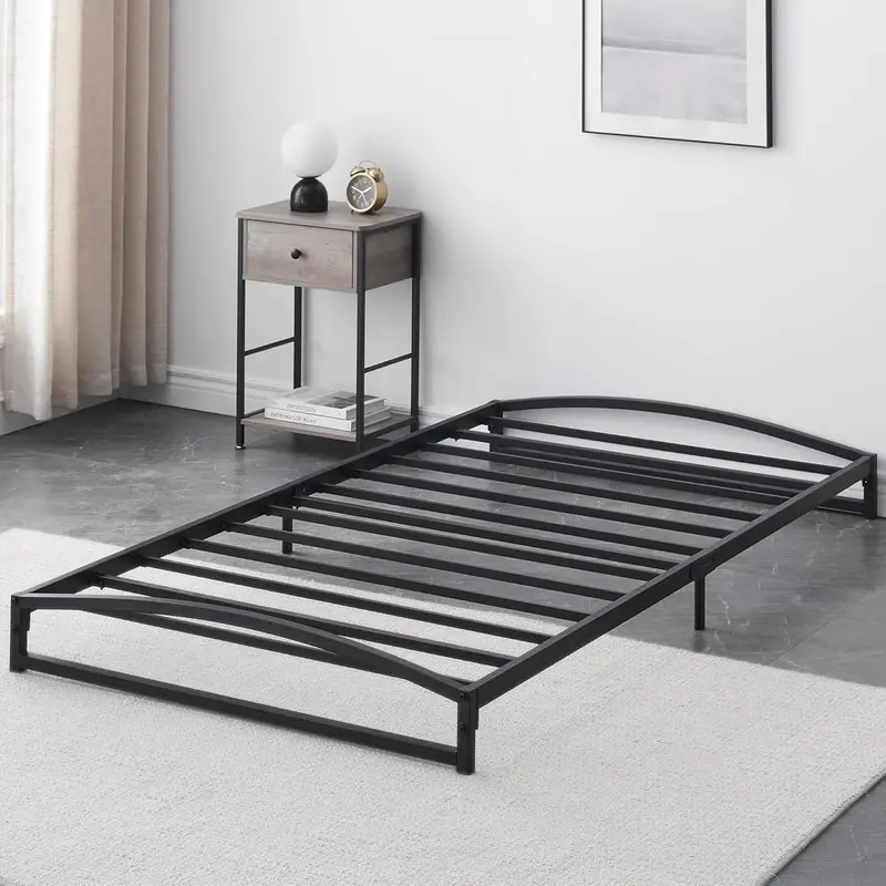 【Christmas Gift】Twin Size Low-Profile Framed Metal Bed Frame, 6 in Heavy-Duty Mattress Foundation with Steel Slat Support, 1000 lb Capacity, Noise-Free, Assembly Required, No Box Spring Needed, Black