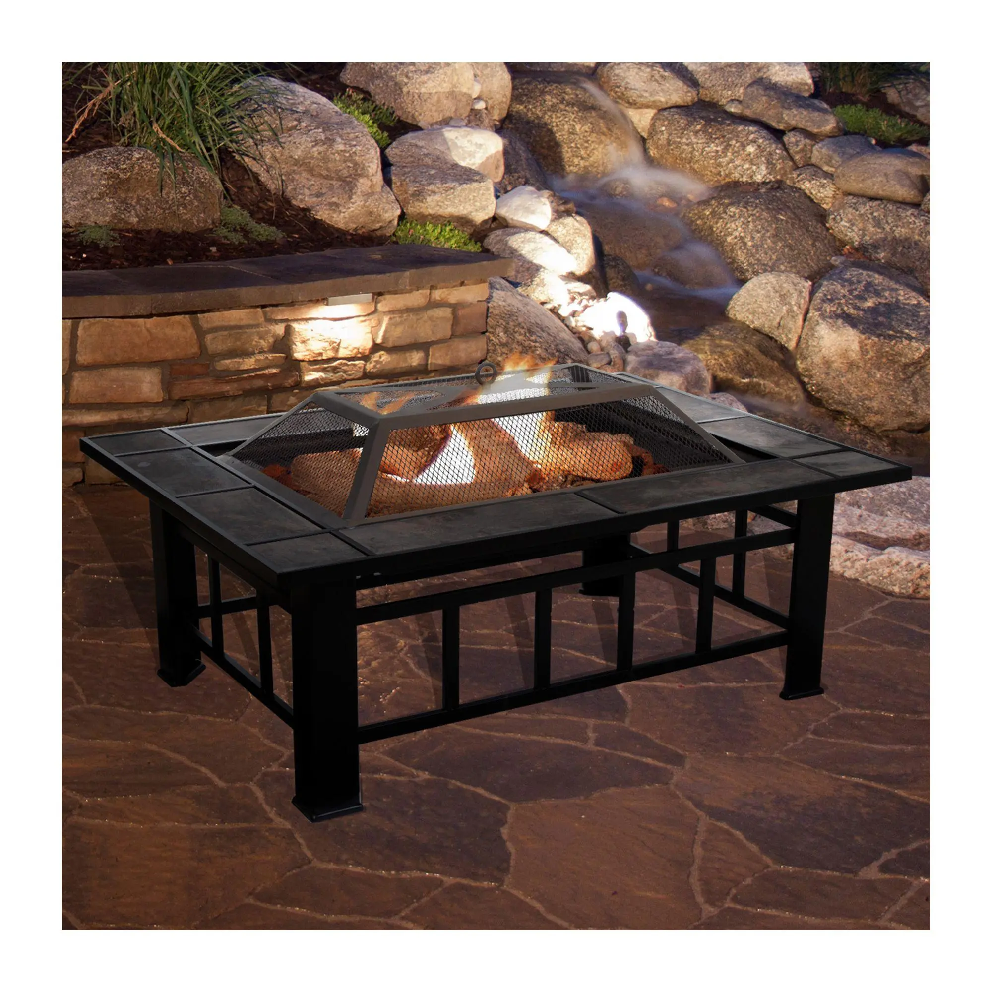 Nature Spring 37" Fire Pit- Marble Tile Design