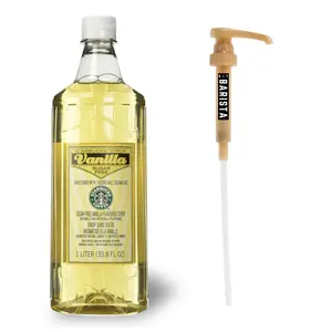Starbucks Sugar Free Vanilla Syrup 1 Liter with DIY Barista Syrup Pump