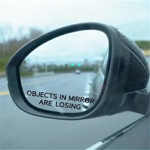 2PCS/SET "Objects in Mirror Are Losing Fun Decal Sticker Creative Slogan Design Suitable for Car Mirrors, Motorcycle Shells, Bicycles Creates Personalized Vibe Lights Up Vehicle Appearance Fits Various Transportation Tools Trendy Decoration Preferred"