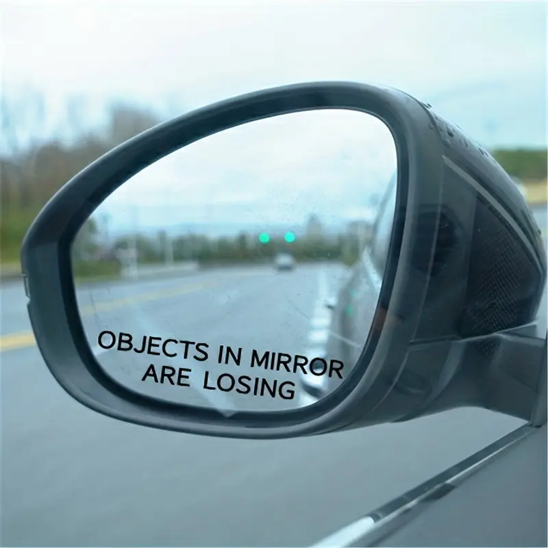 2PCS/SET Objects in Mirror Are Losing Fun Decal Sticker, Stickers For Cars, Car Decals Slogan Design Suitable for Car Mirrors, Motorcycle Shells Lights Up Vehicle Appearance Fits Various Transportation Tools Decoration Decal for cars