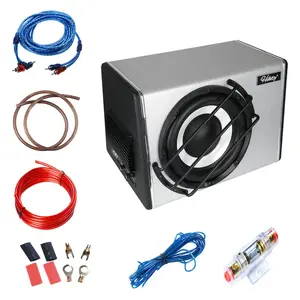 RIMOODY Compact Active Car Audio Subwoofer - 3800W Rated Power with Amplifier & Cable Set, Subwoofer Heavy Bass, Hifi Stereo Sound, Multimedia Car Audio, Easy-Install Upgrade Accessory