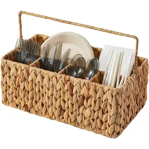 Utensil Caddy, Utensil Basket for Table,Napkin and Utensil Holder, Silverware Caddy, Cutlery Holder, Utensil Holder for Party, Picnic Caddy for Plates and Utensils-