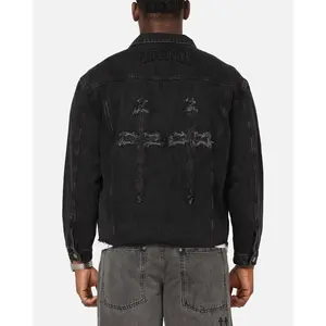Saint Morta Daggers Cutoff Denim Jacket Vintage Black