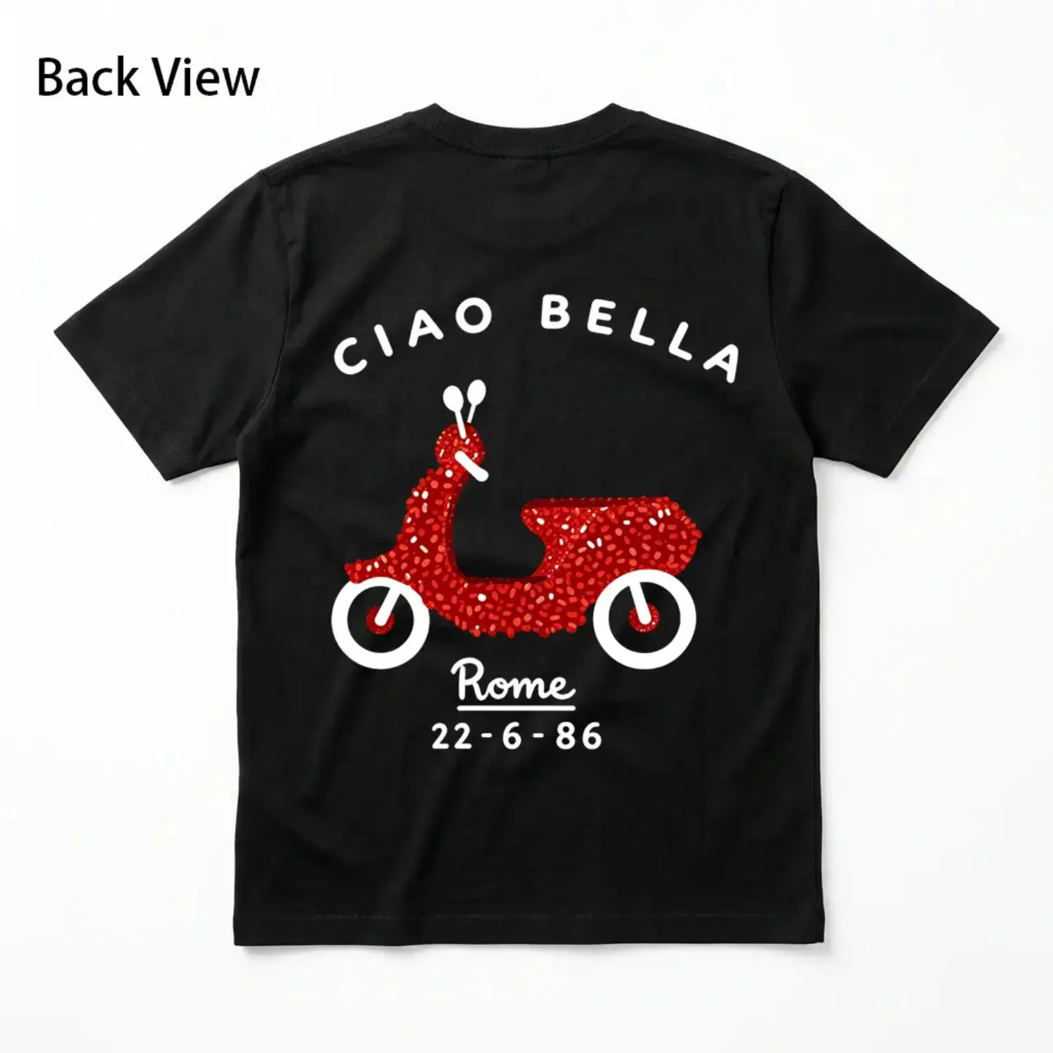 Elegant Rome Print Cotton T-Shirt Featuring Short Sleeve Crew Neck Design for Women Perfect for Trendy Spring and Summer Wear