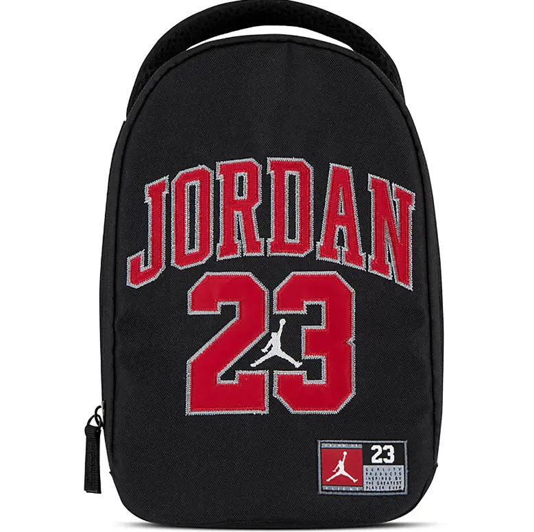 Nike Air Jordan Jersey 23 Zip Insulated Lunch Bag Box Black Nike Air Jordan Jersey 23 Zip Insulated Lunch Bag Box Black