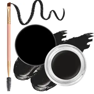 Eyebrow Pomade Kit with Dual-ended Eyebrow Brush, Water and Stain Resistant High Pigment Pomade, Corrects Brow Imperfections for Natural, Long-lasting Brow Makeup Cosmetic