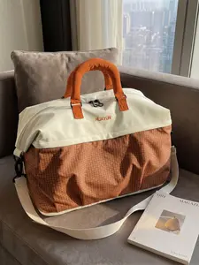 Minimalist Solid Color Expandable Travel Tote Bag For Women Water Resistant Gym Bag With Wet Dry Separation Portable Short Trip Business Trip Hand Carry On Luggage Bag Zipper Travel Bag Travel Duffle Bag