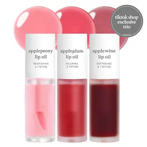 Nooni Korean Apple Lip Tint Stain Duo/Trio Bundle | Glossy Lip Stain, Tinting & Long Lasting, Moisturizing Lip Care, Hydrate Lipgloss, Travel-Friendly, Smooth Oil Moisture, All Skin Types Travelfriendly Smoothing
