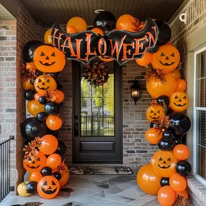 82pcs Halloween Balloon Set, Black and Orange Latex Balloons for Horrible Party Decorations for Halloween, Anniversaries, Graduations, Indoor and Outdoor Celebrations, Festive Decorations, Thanksgiving Decorations, Room Decorations, Party D