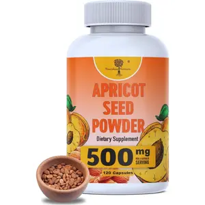 Organic Apricot Seeds Extract - ONLY Kernel supplement- Safe dosage 500mg - Antioxidant, Gut & Heart Health, Bone Density, Immune Support, Radiant and Smooth Skin, High Fiber - 500mg - 120 capsules