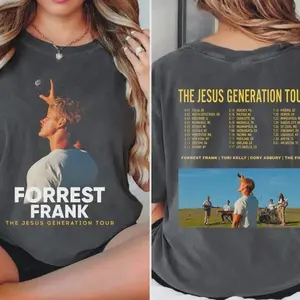 2 Sided Forrest Frank The Jesus Generation Tour T-Shirt, Vintage Band Tee, Music Concert Apparel