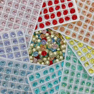 8mm Round Cut K9 Crystal Pointed Back Nail Art Gems Diamond DIY Decoration