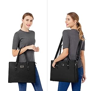 MOSISO Laptop Tote Bag for Women 15–15.6 Inch – Waterproof PU Leather Work Briefcase with Small Pouch, Large Capacity Multi-Compartment Shoulder Handbag, Protective Business Office Bag for Travel, School & Teacher Use MOSISO Laptop Tote Bag for Women 15–15.6 Inch – Waterproof PU Leather Work Briefcase with Small Pouch, Large Capacity Multi-Compartment Shoulder Handbag, Protective Business Office Bag for Travel, School & Teacher Use