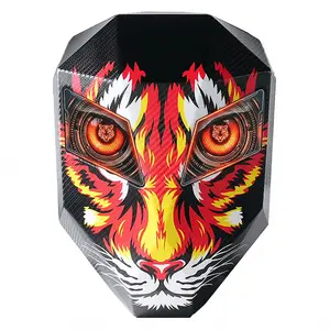 Tiger LED Knight Backpack with DIY Pixel ArtScreen, Hard Shell Motorcycle Riding Bag,Laptop Backpack with Glowing Eyes, AppControlled Display for Biker Commuting (PowerBank Not Included)
