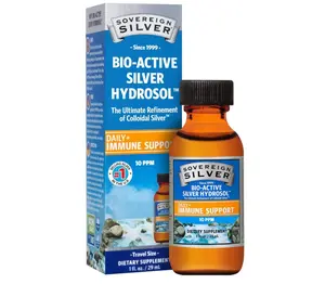 Sovereign Silver Bio-Active Silver Hydrosol for Immune Support, Colloidal-Silver Liquid, 10 ppm, 1oz (29mL) Travel Size