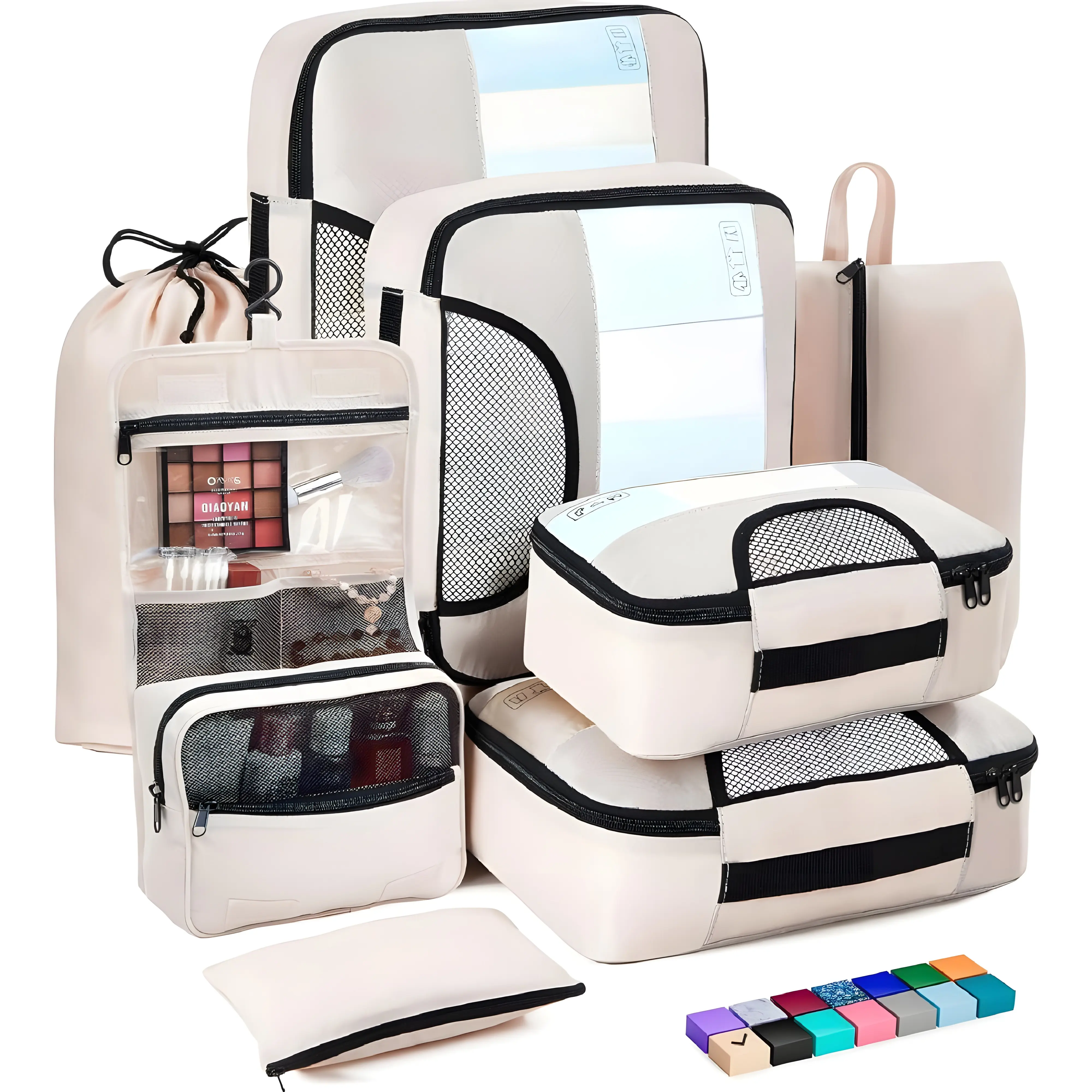 8 Set Packing Cubes for Suitcases, Luggage Organizer Bags Set for Carry on, Travel Gifts for Mom, Travel Essentials Home storage organizers Packing Cubes Set Suitcase Travel Organizer Bags Family Travel Packing Cubes Clothes Organizer Toiletry Bag 1