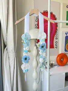 Unique Handmade Graduation Stole – Ribbon Flower Lei, Senior Photo Prop Idea