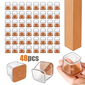 Chair Rubber Universal Leg Protectors for Hardwood Floor Fits All Shape Chair Mat for Wood and Tile Floors Square Cover Furniture Heavy Duty Flooring Protection