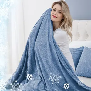 【Summer Gift】Orhopui Summer Cooling Blanket for Hot Sleepers -Breathable Oversized Reversible Design, Lightweight, Rayon Derived from Bamboo, Comfy Bedding, Gift for Summer,Boyfriend Gifts, Men Gifts, Mother'sDay Gifts, Teenage Bedroom Accessories