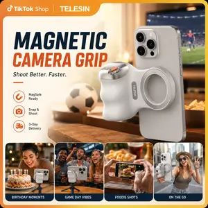 TELESIN Magnetic Phone Camera Grip with Selfie Light Kit, 3KG Strong Magnet DSLR Style Handle for iPhone 17/16/15/14/13/12, Android, Wireless Shutter for Vlogging,Indoor and outdoor photography