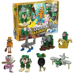 Tralalero Tralala Mythical Beast Building Blocks Set - Shan Hai Jing Inspired Collectible Figurines, Viral Italian Brainrot Shark Meme Figures | Perfect Gifts for Boys & Men