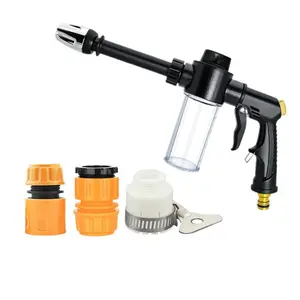 High-Pressure Adjustable Foam Car Wash Tool Set, 3 Nozzles, Thick-Wall Transparent Car Washer Gun, Multi-Angle Spray Cleaner, Car Cleaning Kit