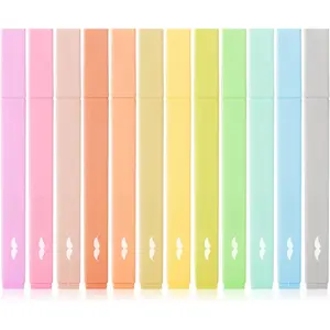 - Aesthetic  Highlighters No Bleed Through Assorted Color, 12 count, Cute Highlighter for Journaling Supplies and School Accessories,  Highlighters and s No Bleed