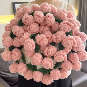 Finished Flower Bouquet Blanket,Handmade Crochet Flower Blanket,Soft Knitted Throw Rose Blanket, Romantic Gift for Birthday Wedding Valentine's Day Mother's Day Christmas for Mom Girls and Sisters