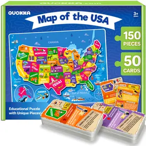 QUOKKA 150 Pcs Jigsaw Puzzles 50 Double-Sided Flashcards For Kids | USA
