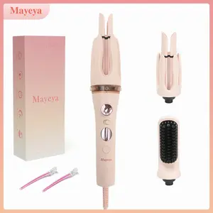 Mayeya Automatic Curling Iron and Straightener  Lightweight, Dual-Voltage, Portable, Low-Maintenance 3-in-1 Styling Tool Thermal Brush Multi-Functional Hot Air Hair Brush diffuser attachment titanium flat fast ceramic glaze beauty bubble wand curls series