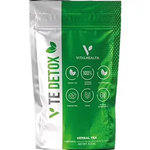 VitalHealth V-TE Detox Herbal Tea - Natural Persimmon Leaf & Mallow Leaf Blend for Gentle Cleanse & Digestive Wellness - Sugar-Free Vegan Formula